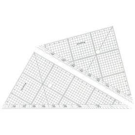 ステッドラー　レイアウト用方眼三角定規　２４ｃｍ　４５°・６０°ペア　９６６　２４　１組