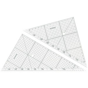 ステッドラー　レイアウト用方眼三角定規　２４ｃｍ　４５°・６０°ペア　９６６　２４　１組1
