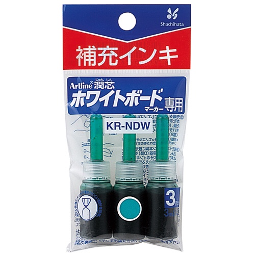 シヤチハタ　アートライン潤芯ホワイトボードマーカー用補充インキ　緑　ＫＲ－ＮＤＷ　１パック（３本）1