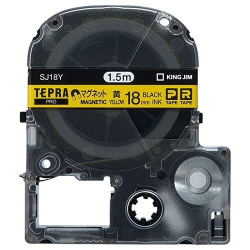 キングジム　テプラ　ＰＲＯ　テープカートリッジ　マグネットテープ　１８ｍｍ　黄／黒文字　ＳＪ１８Ｙ　１個1