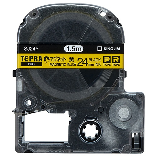 キングジム　テプラ　ＰＲＯ　テープカートリッジ　マグネットテープ　２４ｍｍ　黄／黒文字　ＳＪ２４Ｙ　１個1