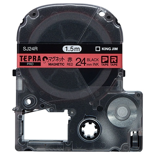 キングジム　テプラ　ＰＲＯ　テープカートリッジ　マグネットテープ　２４ｍｍ　赤／黒文字　ＳＪ２４Ｒ　１個1