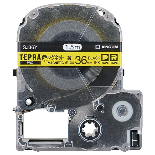 キングジム　テプラ　ＰＲＯ　テープカートリッジ　マグネットテープ　３６ｍｍ　黄／黒文字　ＳＪ３６Ｙ　１個1