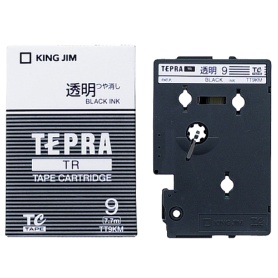 キングジム　テプラ　ＴＲ　テープカートリッジ　９ｍｍ　透明／黒文字　ＴＴ９ＫＭ　１個