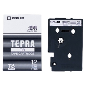 キングジム　テプラ　ＴＲ　テープカートリッジ　１２ｍｍ　透明／黒文字　ＴＴ１２Ｋ　１個