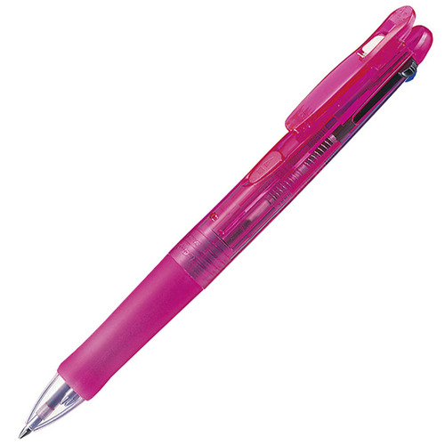 【クリックで詳細表示】ゼブラ 多色油性ボールペン クリップ-オンG 3C 0.7mm (軸色 ピンク) B3A3-P 1本 B3A3-P