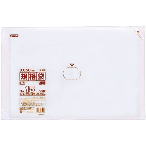 ジャパックス　ＬＤ規格袋　５００シリーズ　１５号　３００×４５０ｍｍ　厚口タイプ　Ｌ５１５　１パック（５０枚）1