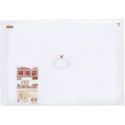 ジャパックス　ＬＤ規格袋　５００シリーズ　１７号　３６０×５００ｍｍ　厚口タイプ　Ｌ５１７　１パック（５０枚）1