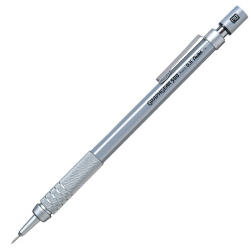 ぺんてる　製図用シャープペンシル　グラフギア５００　０．５ｍｍ　（軸色：シルバー）　ＰＧ５１５　１本1