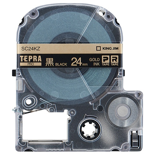 キングジム　テプラ　ＰＲＯ　テープカートリッジ　パステル　２４ｍｍ　黒／金文字　ＳＣ２４ＫＺ　１個1