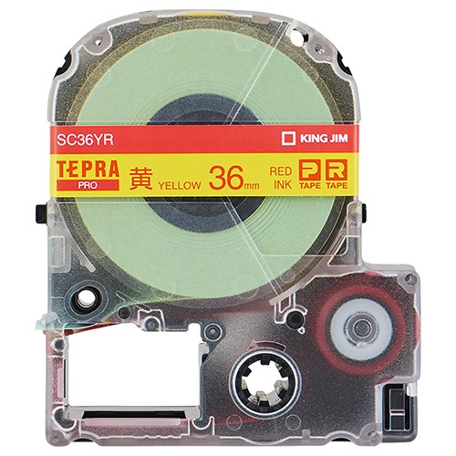キングジム　テプラ　ＰＲＯ　テープカートリッジ　パステル　３６ｍｍ　黄／赤文字　ＳＣ３６ＹＲ　１個1