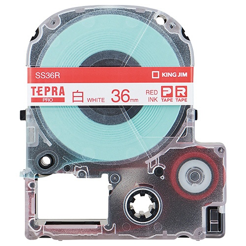 キングジム　テプラ　ＰＲＯ　テープカートリッジ　３６ｍｍ　白／赤文字　ＳＳ３６Ｒ　１個1