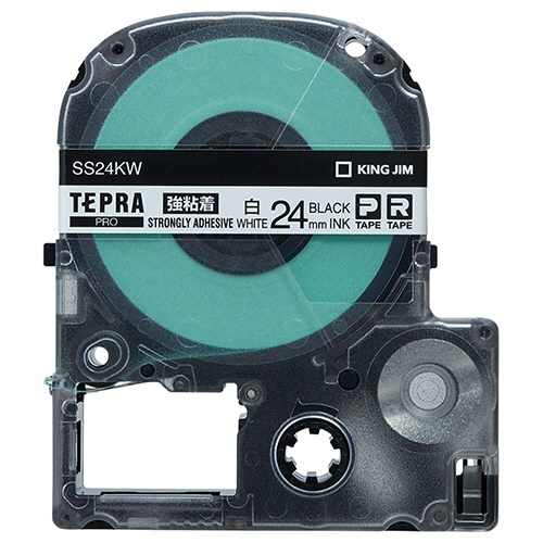 キングジム　テプラ　ＰＲＯ　テープカートリッジ　強粘着　２４ｍｍ　白／黒文字　ＳＳ２４ＫＷ　１個1