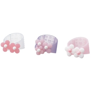 プラス　メクリッコ　Ｓｗｅｅｔ　フラワー２　Ｍ　ホワイト・ローズ・ピンク　ＫＭ－３０２ＳＢ－３　１袋（３個：各色１個）2