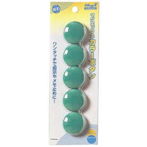 マグエックス　カラーボタン　直径３０ｍｍ　緑　ＭＦＣＢ－３０－５Ｐ－Ｇ　１パック（５個）1