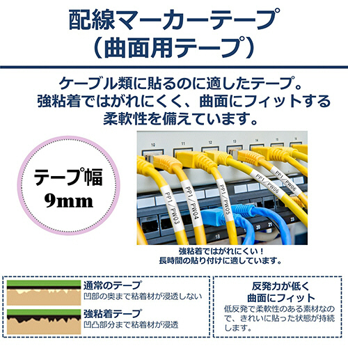 たのめーる】カシオ NAME LAND 配線マーカーテープ 9mm×5.5m 白