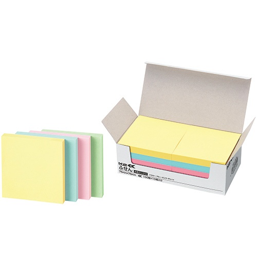 コクヨ　ふせん（Ｋ２）　７５×７５ｍｍ　４色ミックス　Ｋ２メ－７５７５　１パック（１０冊）1