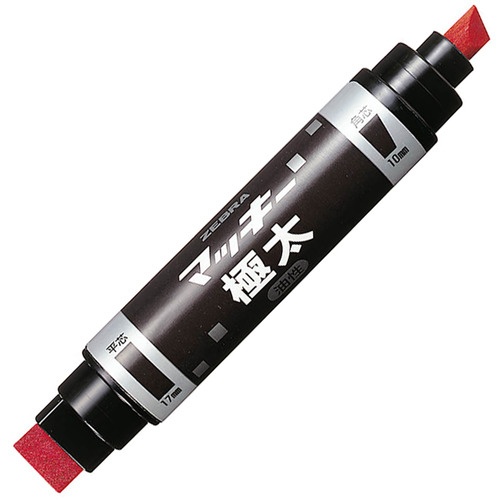 ゼブラ　油性マーカー　マッキー極太　角芯太字＋平芯極太　赤　ＭＣ－ＥＢ－４５０－ＲＴ　１本1