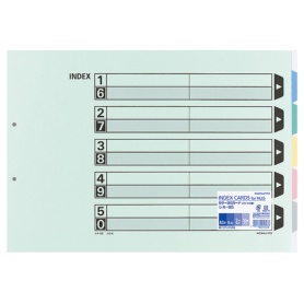 コクヨ　カラー仕切カード（ファイル用・５山見出し）　Ａ３ヨコ　２穴　５色＋扉紙　シキ－９５　１パック（１０組）