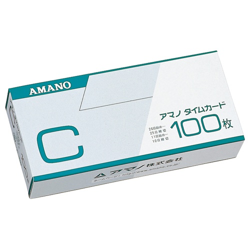 アマノ　標準タイムカード　Ｃカード　２５日締／１０日締　１パック（１００枚）1