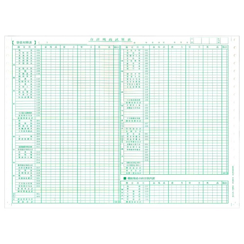 東京ビジネス　合計残高試算表　（一般・消費税）　ＣＧ１００６０１　１冊（５０セット）2