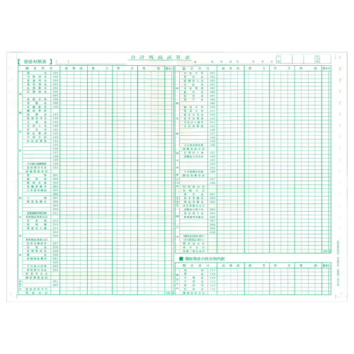たのめーる】東京ビジネス 合計残高試算表 (建設・科目印刷) CG1006KO