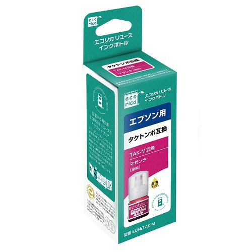 エコリカ　リサイクルインクボトル　マゼンタ（染料）　［エプソン：ＴＡＫ－Ｍ／タケトンボ互換］　ＥＣＩ－ＥＴＡＫ－Ｍ　１個1