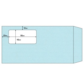 ヒサゴ　窓つき封筒　長形３号　ブルー　ＭＦ０４　１箱（２００枚）