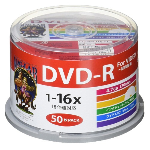 ハイディスク　録画用ＤＶＤ－Ｒ　１２０分　１－１６倍速　ホワイトワイドプリンタブル　スピンドルケース　ＨＤＤＲ１２ＪＣＰ５０　１パック（５０枚）1