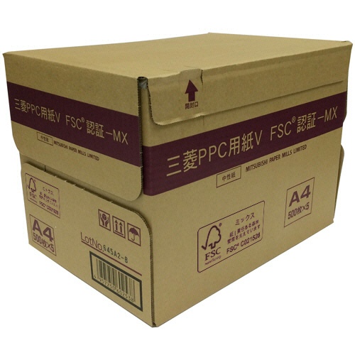 三菱製紙　ＰＰＣ用紙－Ｖ　Ａ４　ＰＰＣＶ－Ａ４　１箱（２５００枚：５００枚×５冊）1