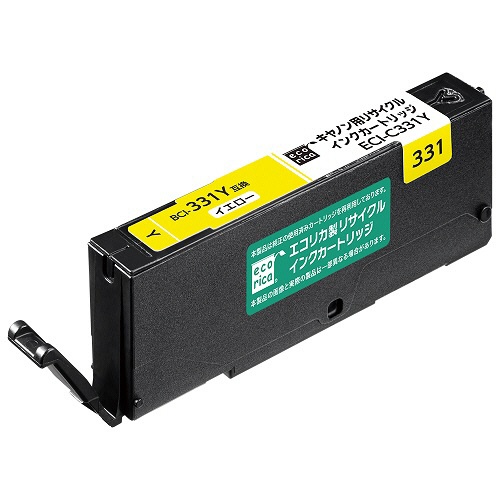 エコリカ　リサイクルインクカートリッジ　イエロー（染料）　［キヤノン：ＢＣＩ－３３１Ｙ互換］　ＥＣＩ－Ｃ３３１Ｙ　１個1