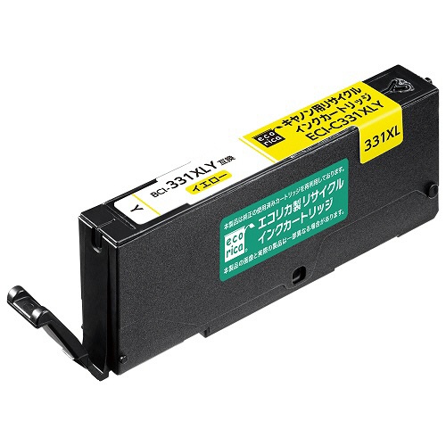 エコリカ　リサイクルインクカートリッジ　イエロー（染料）　大容量　［キヤノン：ＢＣＩ－３３１ＸＬＹ互換］　ＥＣＩ－Ｃ３３１ＸＬＹ　１個1