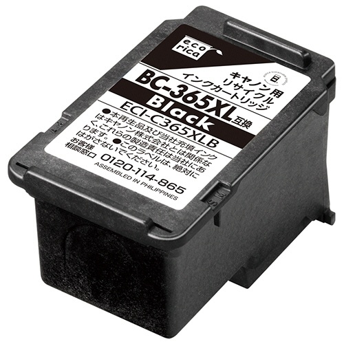 エコリカ　リサイクルインクカートリッジ　ブラック（顔料）　大容量　［キヤノン：ＢＣ－３６５ＸＬ互換］　ＥＣＩ－Ｃ３６５ＸＬＢ　１個1
