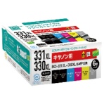エコリカ　リサイクルインクカートリッジ　６色パック　大容量　［キヤノン：ＢＣＩ－３３１ＸＬ＋３３０ＸＬ／６ＭＰ互換］　ＥＣＩ－Ｃ３３１ＸＬ－６Ｐ　１箱（６個：各色１個）