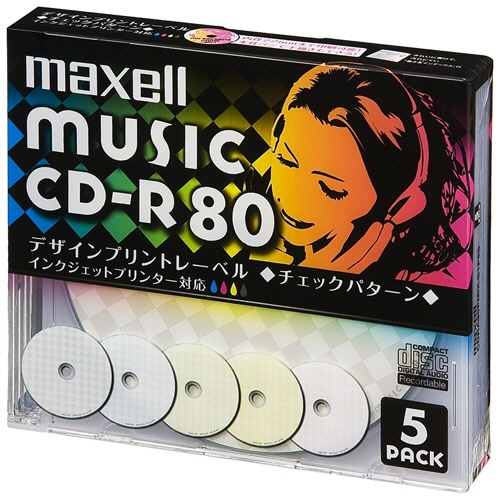 マクセル　音楽用ＣＤ－Ｒ　８０分　デザインプリントワイドプリンタブル（５色カラーＭＩＸ）　５ｍｍケース　ＣＤＲＡ８０ＰＭＩＸ．Ｓ１Ｐ５Ｓ　１パック（５枚）1