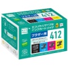 エコリカ リサイクルインクカートリッジ 4色パック(顔料) [ブラザー:LC412-4PK互換] ECI-BR412-4P 1箱(4個:各色1個)