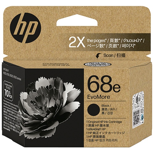 ＨＰ　ＨＰ６８ｅ　ＥｖｏＭｏｒｅ　インクカートリッジ　黒　７ＦＰ２２ＴＡ　１個1