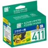 エコリカ リサイクルインクカートリッジ イエロー(染料) [ブラザー:LC411Y互換] ECI-BR411Y-2PT 1箱(2個)
