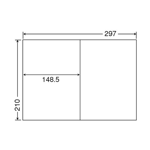 東洋印刷　ナナコピー　シートカットラベル　マルチタイプ　Ａ４　２面　１４８．５×２１０ｍｍ　Ｃ２ｉ　１箱（５００シート：１００シート×５冊）2
