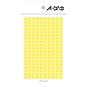 エーワン　カラーラベル　丸型　直径５ｍｍ　黄　０７０６４　１パック（１８００片：２００片×９シート）1