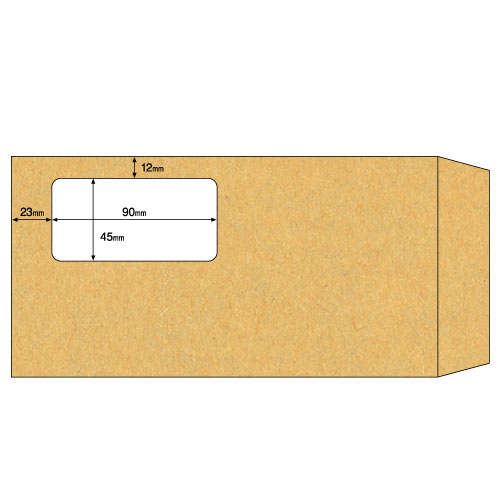 たのめーる】ヒサゴ 窓つき封筒 長形3号 クラフト MF06 1箱(200枚)の通販