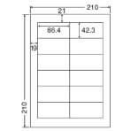 東洋印刷　ナナクリエイト　カラーレーザープリンタ用耐水光沢紙ラベル　Ａ４　１２面　８６．４×４２．３ｍｍ　四辺余白付　ＳＣＬ－１１　１箱（４００シート：８０シート×５冊）