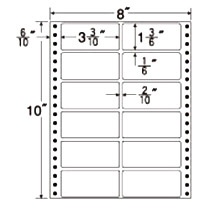 東洋印刷　ナナフォーム　連続ラベル　Ｍタイプ　８×１０インチ　１２面　８４×３８ｍｍ　ＭＴ８Ｃ　１箱（５００折）1