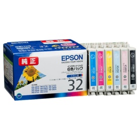 エプソン　インクカートリッジ　６色パック　ＩＣ６ＣＬ３２　１箱（６個：各色１個）