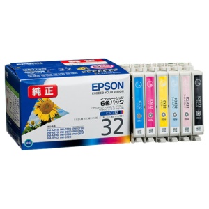 エプソン　インクカートリッジ　６色パック　ＩＣ６ＣＬ３２　１箱（６個：各色１個）1