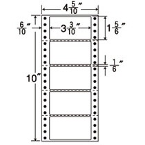 東洋印刷　ナナフォーム　連続ラベル　Ｍタイプ　４_５／１０×１０インチ　５面　８４×４７ｍｍ　ＭＭ４Ｒ　１箱（１０００折：５００折×２冊）1