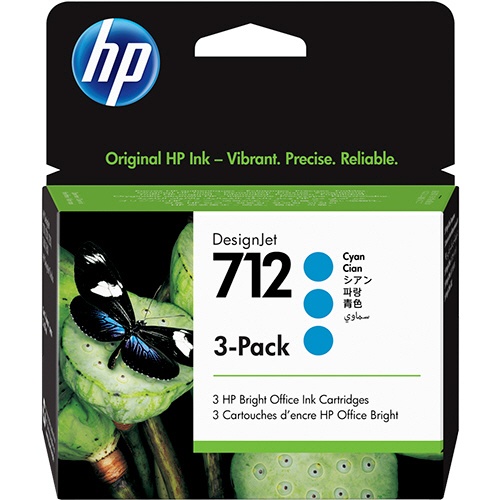 ＨＰ　ＨＰ７１２　インクカートリッジ　シアン　２９ｍＬ／個　３ＥＤ７７Ａ　１箱（３個）1
