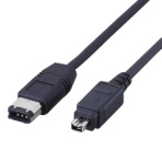 エレコム　ＩＥＥＥ１３９４ケーブル　４ｐｉｎオス－６ｐｉｎオス　ブラック　１ｍ　ＩＥ－４６１ＢＫ　１本