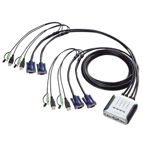 【クリックでお店のこの商品のページへ】エレコム USB対応パソコン切替器 4台切替 KVM-KU4 1台 KVM-KU4
