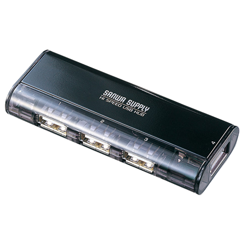 【クリックで詳細表示】サンワサプライ 磁石付き コンパクトUSB2.0ハブ 4ポート ブラック USB-HUB225GBK 1個 USB-HUB225GBK